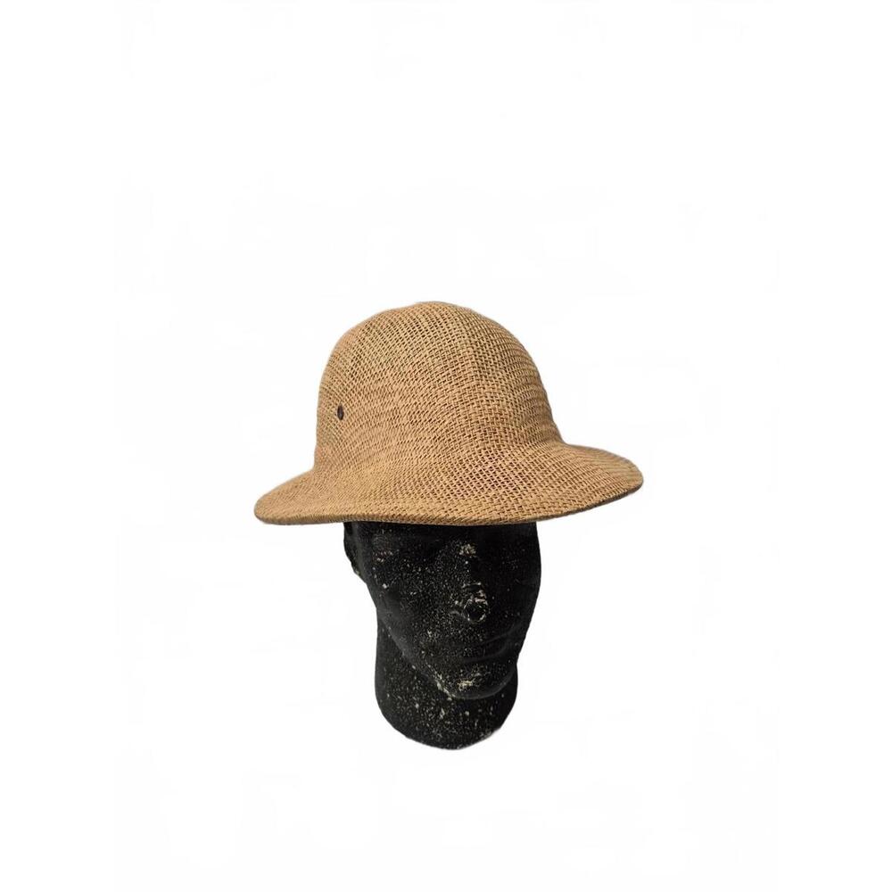 Brookstone Vintage Woven Fiber Safari Hat Pith Helmet Adjustable Headband